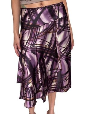 Touch 9 Purple Abstract Asymmetrical Skirt 💜